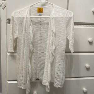 Elegant White Open-Front Sweater
